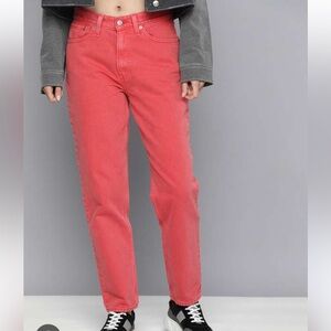 Calvin Klein Straight Leg Ankle Length Coral Jeans - size 10